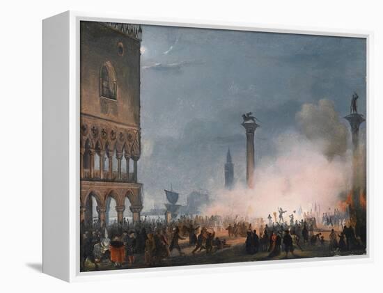 Arrival of Empress Elisabeth of Austria in Venice-Ippolito Caffi-Framed Premier Image Canvas