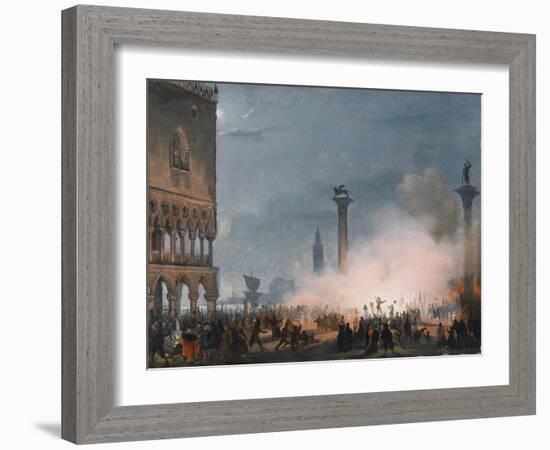 Arrival of Empress Elisabeth of Austria in Venice-Ippolito Caffi-Framed Giclee Print