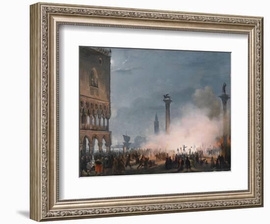 Arrival of Empress Elisabeth of Austria in Venice-Ippolito Caffi-Framed Giclee Print