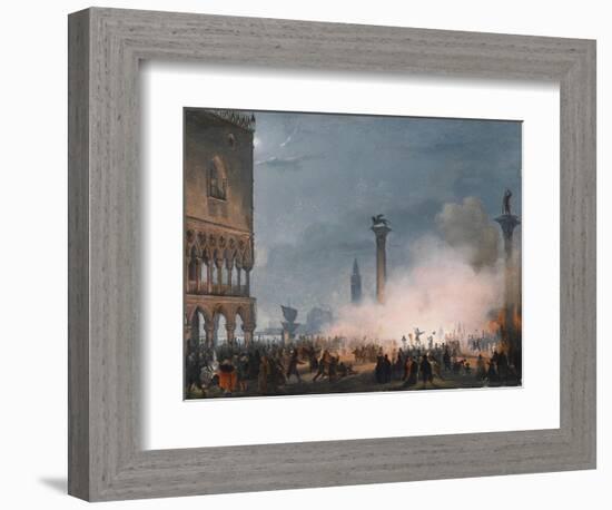 Arrival of Empress Elisabeth of Austria in Venice-Ippolito Caffi-Framed Giclee Print