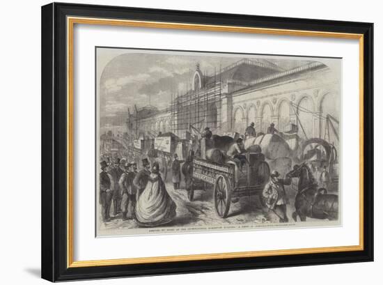 Arrival of Goods at the International Exhibition Building, a Scene in Cromwell-Road-null-Framed Giclee Print