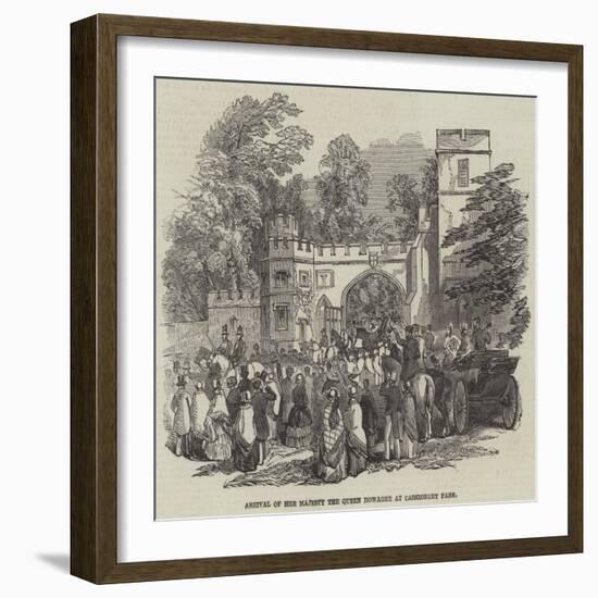 Arrival of Her Majesty the Queen Dowager at Cashiobury Park-null-Framed Giclee Print