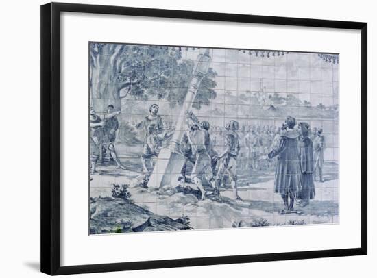 Arrival of Pedro Alvares Cabral in Brazil-null-Framed Giclee Print