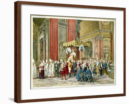 Arrival of Pope Pius IX on the Sedia Gestatoria at the Opening of the First Vatican Council-null-Framed Giclee Print