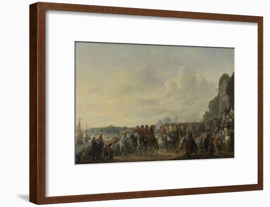 Arrival of Prince William II at the Estate Welna on the Amstel During the Attack on Amsterdam-Johannes Lingelbach-Framed Art Print