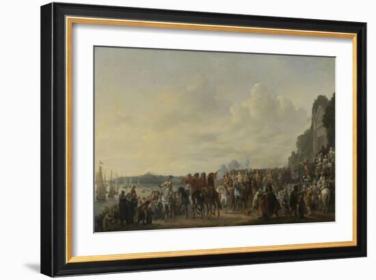 Arrival of Prince William II at the Estate Welna on the Amstel During the Attack on Amsterdam-Johannes Lingelbach-Framed Art Print