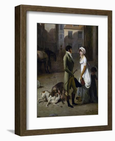 Arrival of Stagecoach in Courtyard of Messageries-Louis Leopold Boilly-Framed Giclee Print