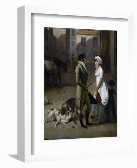 Arrival of Stagecoach in Courtyard of Messageries-Louis Leopold Boilly-Framed Giclee Print