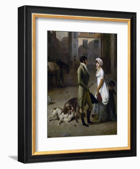 Arrival of Stagecoach in Courtyard of Messageries-Louis Leopold Boilly-Framed Giclee Print