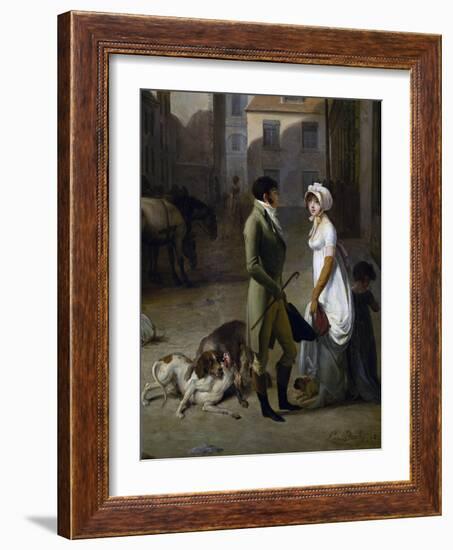 Arrival of Stagecoach in Courtyard of Messageries-Louis Leopold Boilly-Framed Giclee Print