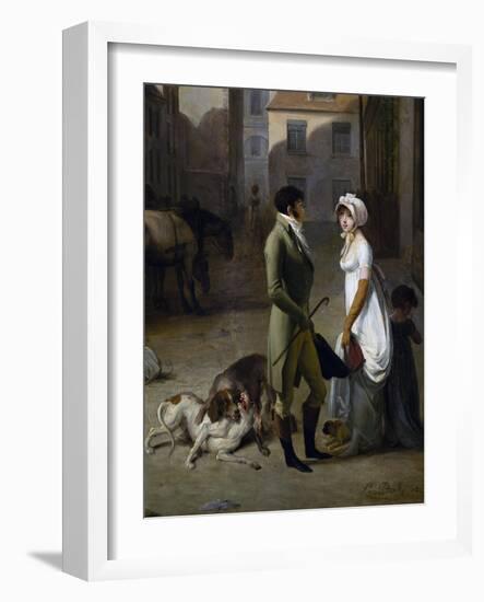 Arrival of Stagecoach in Courtyard of Messageries-Louis Leopold Boilly-Framed Giclee Print