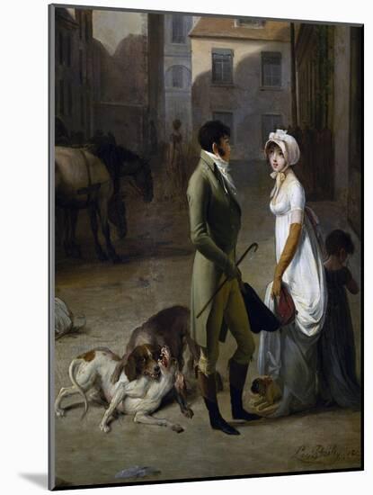 Arrival of Stagecoach in Courtyard of Messageries-Louis Leopold Boilly-Mounted Giclee Print