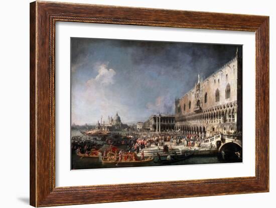 Arrival of the French Ambassador in Venice, 1725-1726-Canaletto-Framed Giclee Print