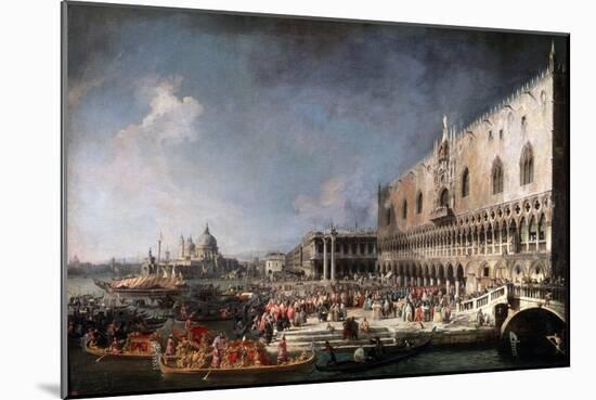 Arrival of the French Ambassador in Venice, 1725-1726-Canaletto-Mounted Giclee Print