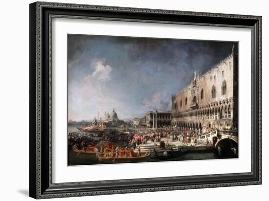 Arrival of the French Ambassador in Venice, 1725-1726-Canaletto-Framed Giclee Print