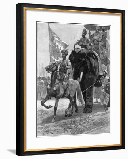 Arrival of the Nawab Siraj Ud Daulah before Clive's Position, India, 1757-Richard Caton Woodville II-Framed Giclee Print