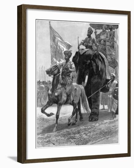 Arrival of the Nawab Siraj Ud Daulah before Clive's Position, India, 1757-Richard Caton Woodville II-Framed Giclee Print