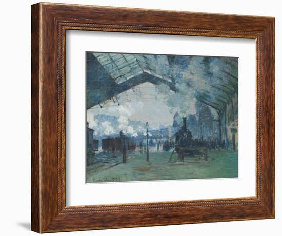 Arrival of the Normandy Train, Gare Saint-Lazare, 1877-Claude Monet-Framed Art Print