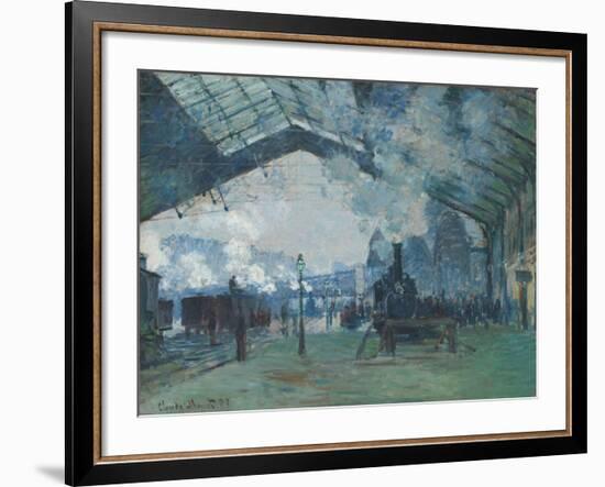 Arrival of the Normandy Train, Gare Saint-Lazare, 1877-Claude Monet-Framed Art Print