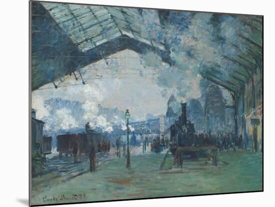 Arrival of the Normandy Train, Gare Saint-Lazare, 1877-Claude Monet-Mounted Art Print