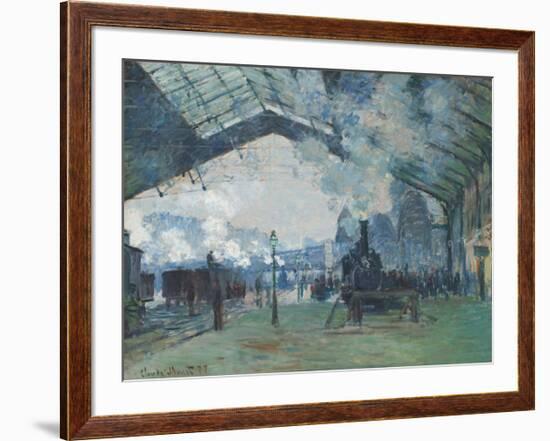 Arrival of the Normandy Train, Gare Saint-Lazare, 1877-Claude Monet-Framed Premium Giclee Print