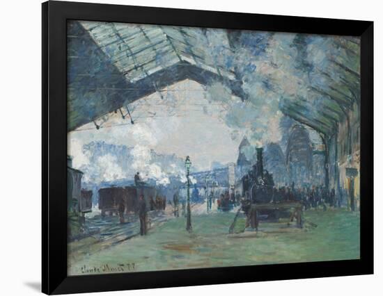 Arrival of the Normandy Train, Gare Saint-Lazare, 1877-Claude Monet-Framed Premium Giclee Print