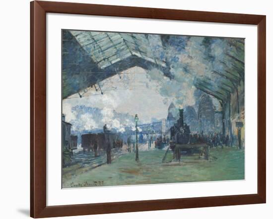 Arrival of the Normandy Train, Gare Saint-Lazare, 1877-Claude Monet-Framed Premium Giclee Print