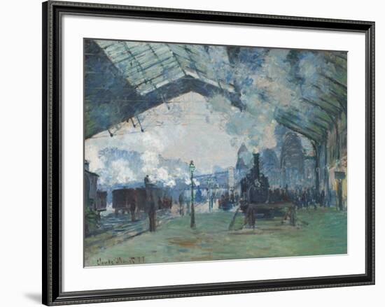 Arrival of the Normandy Train, Gare Saint-Lazare, 1877-Claude Monet-Framed Premium Giclee Print