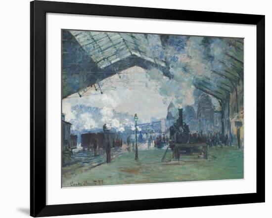 Arrival of the Normandy Train, Gare Saint-Lazare, 1877-Claude Monet-Framed Premium Giclee Print