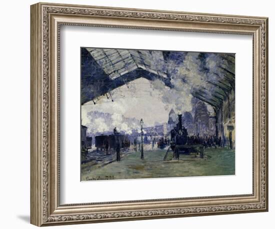 Arrival of the Normandy Train, Gare Saint-Lazare, 1877-Claude Monet-Framed Art Print