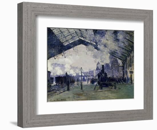 Arrival of the Normandy Train, Gare Saint-Lazare, 1877-Claude Monet-Framed Art Print