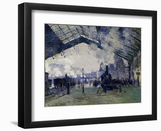 Arrival of the Normandy Train, Gare Saint-Lazare, 1877-Claude Monet-Framed Art Print