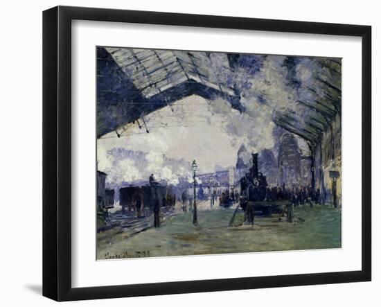 Arrival of the Normandy Train, Gare Saint-Lazare, 1877-Claude Monet-Framed Art Print