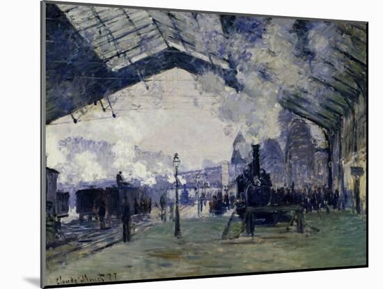 Arrival of the Normandy Train, Gare Saint-Lazare, 1877-Claude Monet-Mounted Art Print