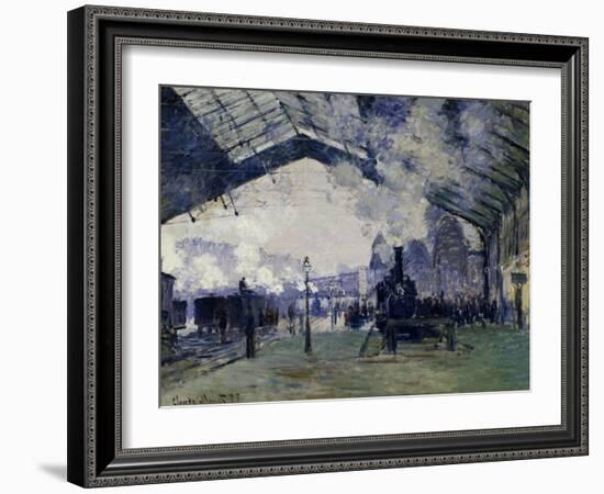 Arrival of the Normandy Train, Gare Saint-Lazare, 1877-Claude Monet-Framed Art Print