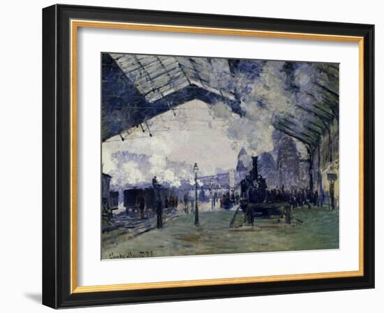 Arrival of the Normandy Train, Gare Saint-Lazare, 1877-Claude Monet-Framed Art Print