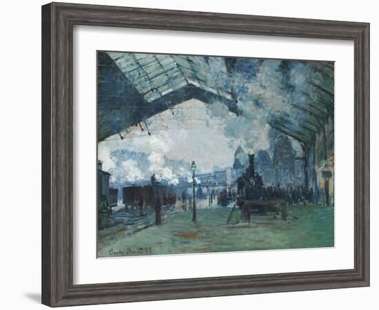 Arrival of the Normandy Train, Gare Saint-Lazare by Claude Monet-Claude Monet-Framed Giclee Print