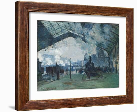 Arrival of the Normandy Train, Gare Saint-Lazare by Claude Monet-Claude Monet-Framed Giclee Print