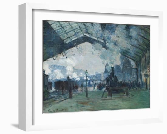 Arrival of the Normandy Train, Gare Saint-Lazare by Claude Monet-Claude Monet-Framed Giclee Print