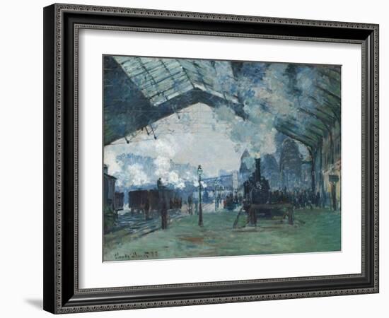 Arrival of the Normandy Train, Gare Saint-Lazare by Claude Monet-Claude Monet-Framed Giclee Print