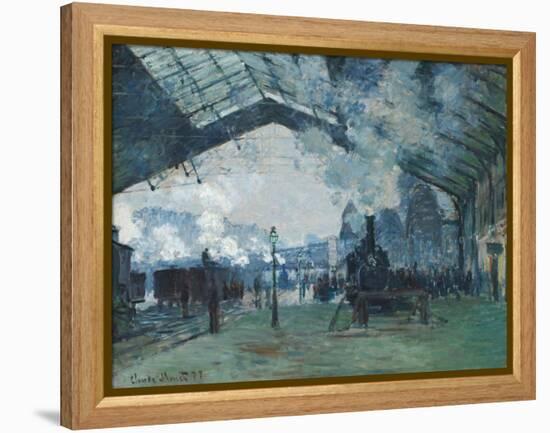 Arrival of the Normandy Train, Gare Saint-Lazare by Claude Monet-Claude Monet-Framed Premier Image Canvas