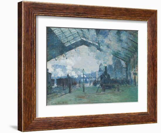 Arrival of the Normandy Train, Gare Saint-Lazare-Claude Monet-Framed Giclee Print