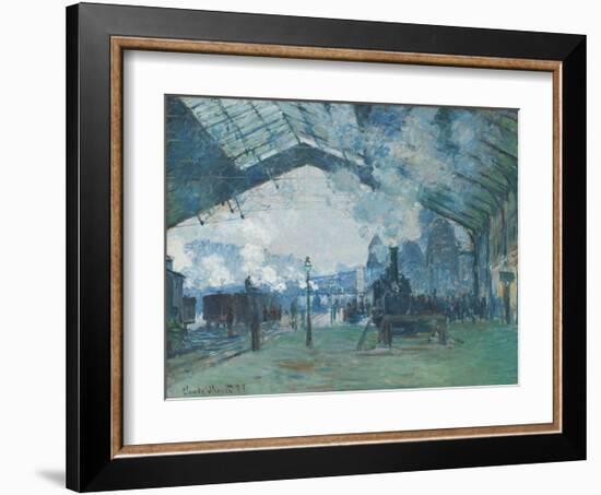 Arrival of the Normandy Train, Gare Saint-Lazare-Claude Monet-Framed Giclee Print