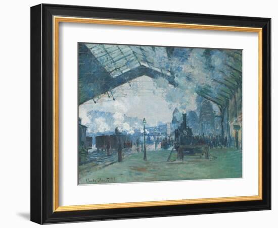 Arrival of the Normandy Train, Gare Saint-Lazare-Claude Monet-Framed Giclee Print