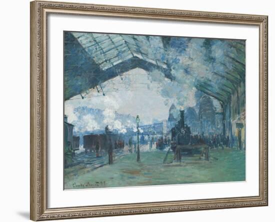 Arrival of the Normandy Train, Gare Saint-Lazare-Claude Monet-Framed Giclee Print