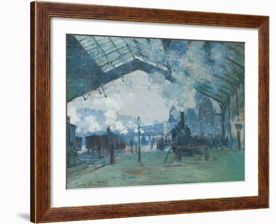 Arrival of the Normandy Train, Gare Saint-Lazare-Claude Monet-Framed Giclee Print