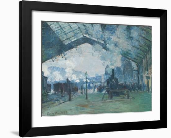 Arrival of the Normandy Train, Gare Saint-Lazare-Claude Monet-Framed Giclee Print