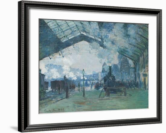 Arrival of the Normandy Train, Gare Saint-Lazare-Claude Monet-Framed Giclee Print