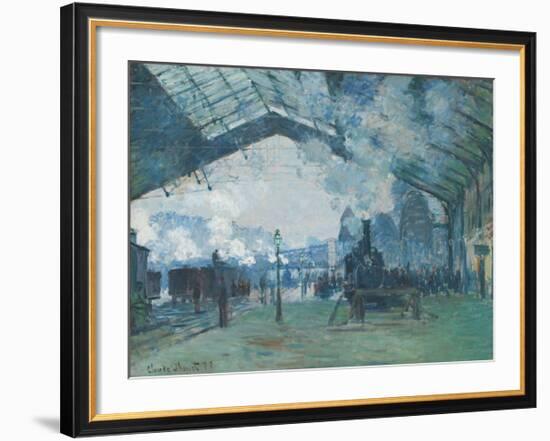 Arrival of the Normandy Train, Gare Saint-Lazare-Claude Monet-Framed Giclee Print