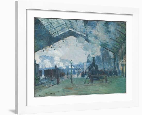 Arrival of the Normandy Train, Gare Saint-Lazare-Claude Monet-Framed Giclee Print